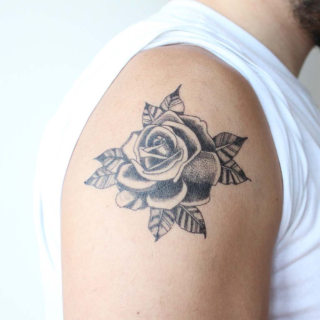 Dotwork Roses Temporary Tattoo Set (2 tattoos) – TattooIcon